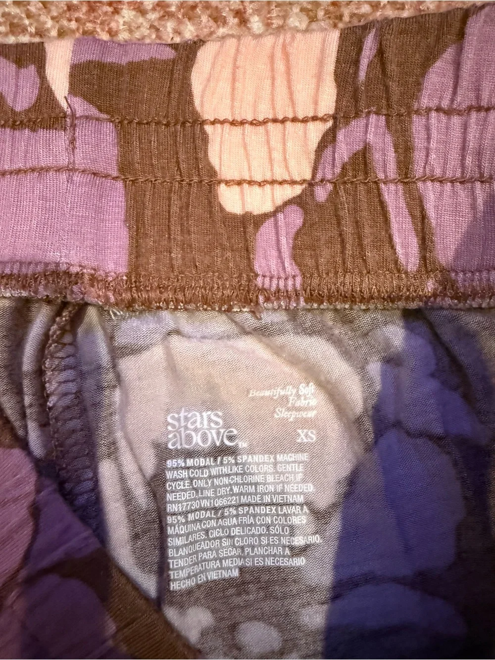 stars above Purple & Brown Floral Loungewear Set